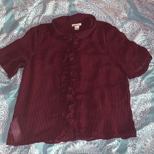 COPY - Red and navy vertically striped forever 21 top